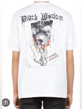The KOOPLES $130 NWT Black Wisdom White Graphic T-shirt, Size M